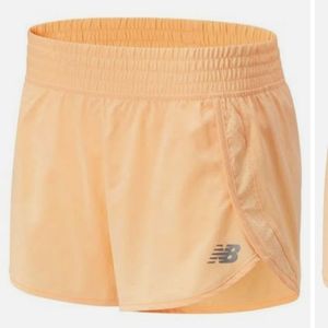New balance core 3 running shorts, orange, size xl